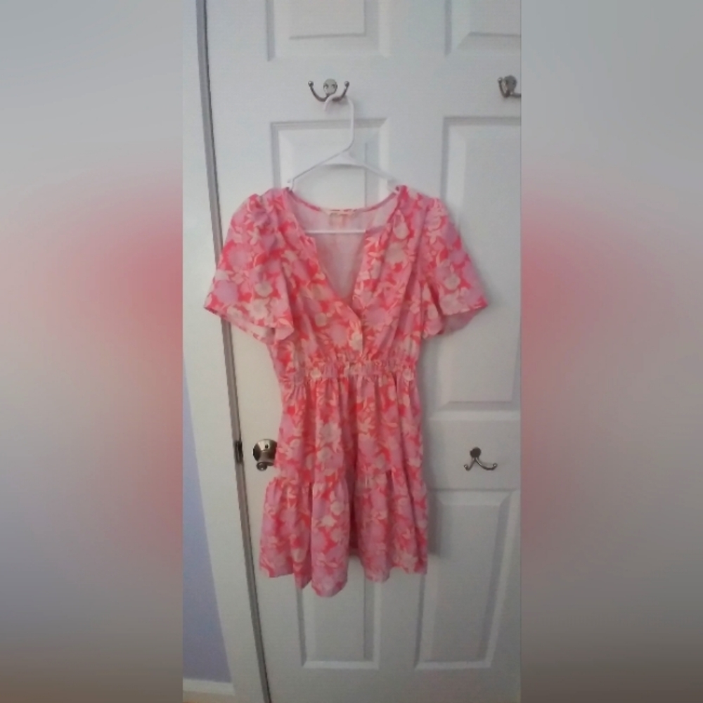 Pink and purple flower dress